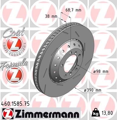 Bremseskive ZIMMERMANN 460.1585.75
