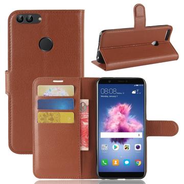 Huawei P Smart Lommebok-deksel med Magnetisk Lukning Brun