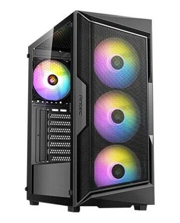 Antec AX61 Midi Tower Kabinett - Svart - Gaming Design med Herdet Glass Antec AX61 Midi Tower Kabinett - Svart - Gaming Design med Herdet Glass