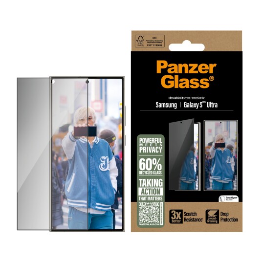 PanzerGlass Privacy Skjermbeskytter for Samsung Galaxy S25 Ultra - Ultrabred Passform