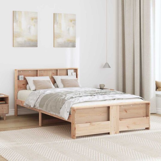  Sengestamme med hodegjerde Brun 135 x 190 cm Heltre furu