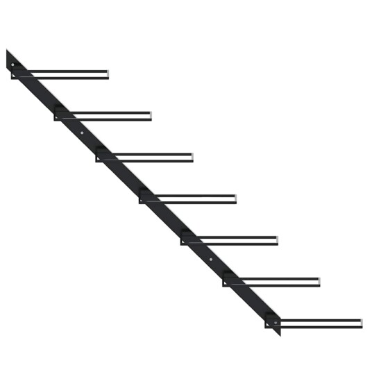 vidaXL Veggmontert vinstativ for 7 flasker svart metall