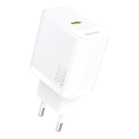 Dudao 30W GaN USB-C Vegglader med Power Delivery – Hvit