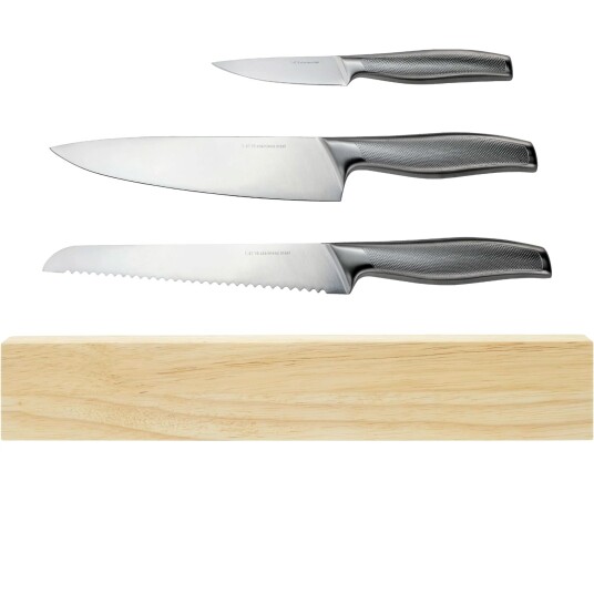 Essentials Knivsett 3 kniver + Magnetlist 30 cm Essentials Knivsett 3 kniver + Magnetlist 30 cm