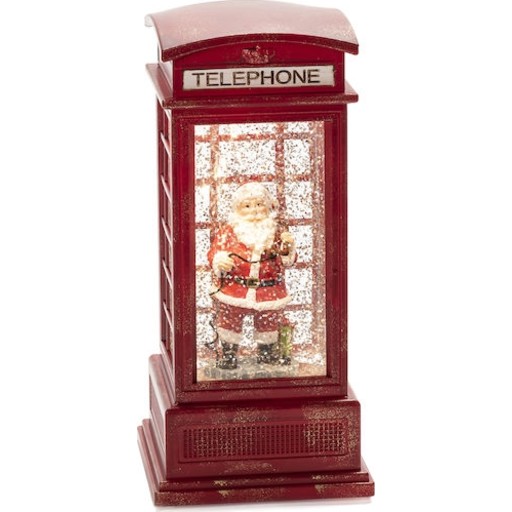 TrendCollection Dekorativ Lykt - Telefonkiosk Med Nisse