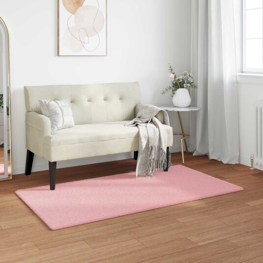 Kunstpels Kanin Teppe Olite Rosa 80 x 150 cm Polyester