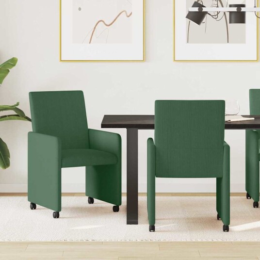 Spisebordsstoler med hjul 2 pcs Grågrønn 57 x 66 x 94 cm Spisebordsstoler med hjul 2 pcs Grågrønn 57 x 66 x 94 cm
