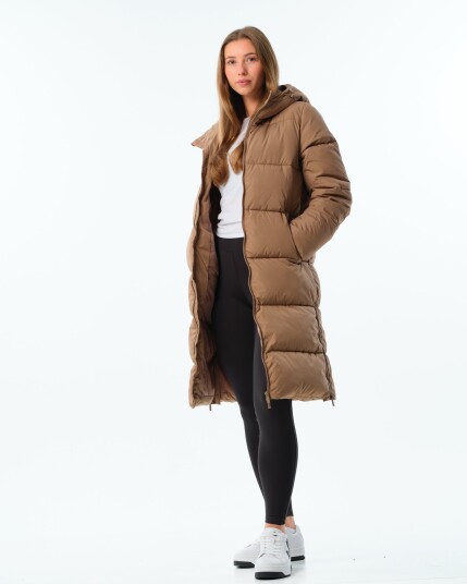 LEVITY Agnes Long Puffer Parka Mole Brown - S