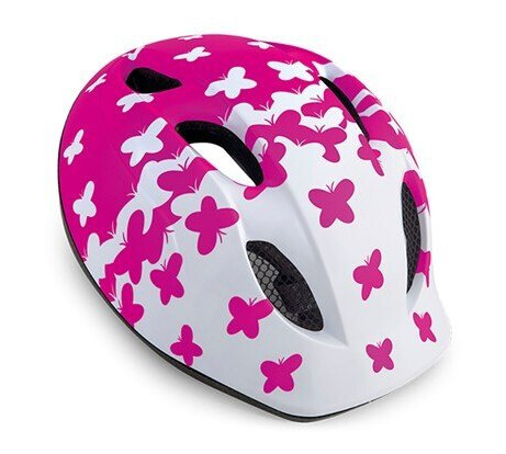 MET Buddy barnehjelm White Pink Butterflies