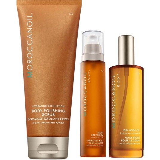 Moroccanoil Bundle Body Scrub 200 ml & Night Body Serum 100 ml & Dry B