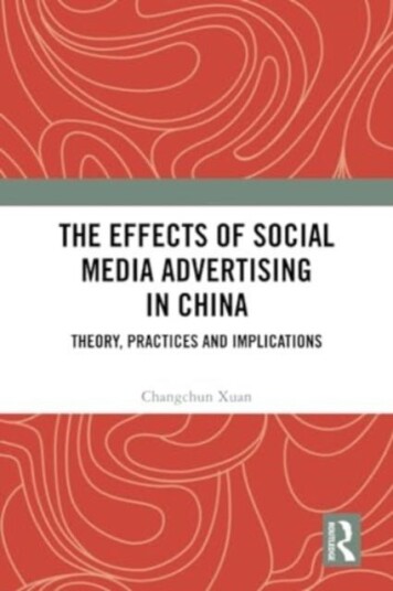 The Effects of Social Media Advertising in China