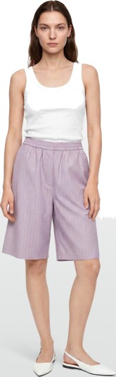Stella Nova Striped Suiting Shorts Purple 42