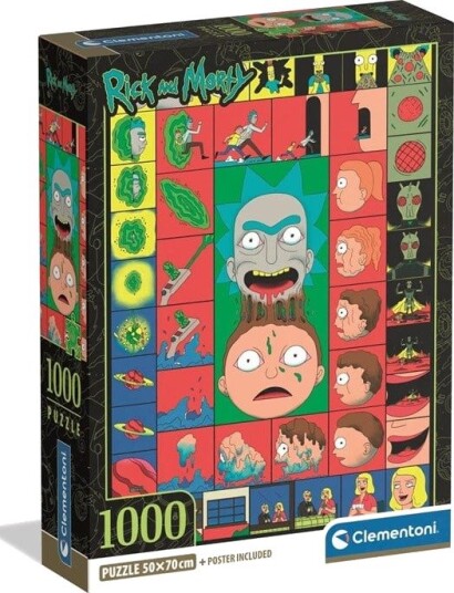 Clementoni Puzzle Rick&Morty 3 Compact Box 1000 pieces 2D Puslespill