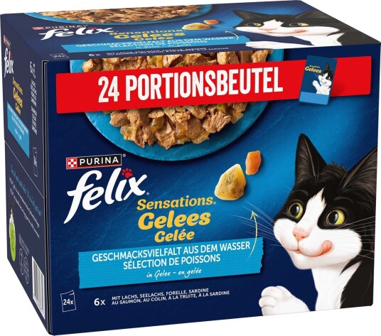 Felix Sensations Fisk i Gelé Våtfôr 72 x 85 g