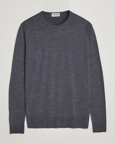 John Smedley Lundy Extra Fine Merino Crew Neck Charcoal John Smedley Lundy Extra Fine Merino Crew Neck Charcoal