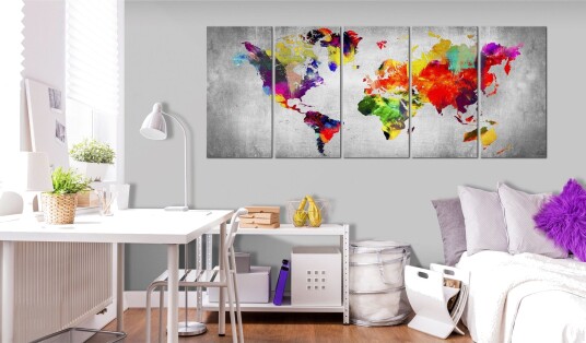 Tavle World On Concrete 225X90 Artgeist sp. z o. o.