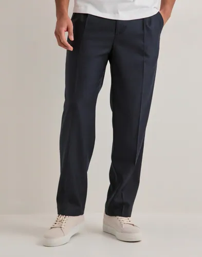 Selected Men SLH220 Loose Otto Wool Blnd Pleat P Blå