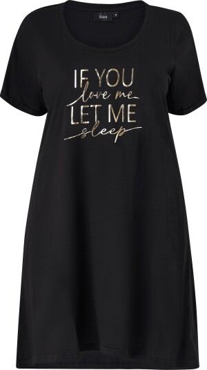 Zizzi Nattkjole mAlly S/S Abk Dress Svart