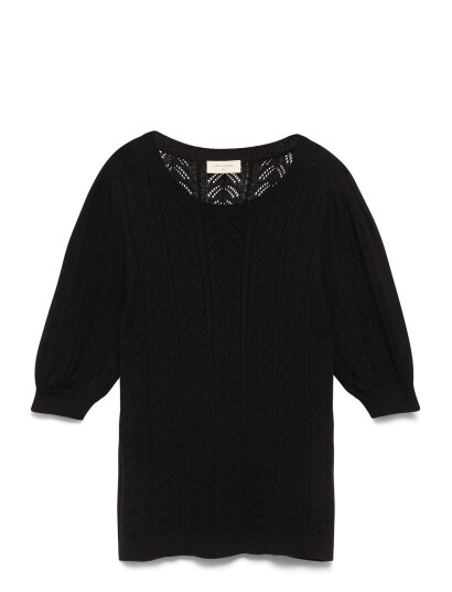 FREE/QUENT Pullover From Freequent In A Super Soft Material With An Elegant Hole Pattern. T - Black - XS