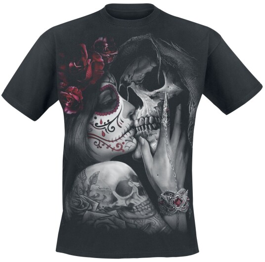 Spiral Goth T-skjorte Dead Kiss S til XXL Herrer svart