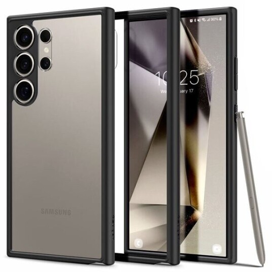 Spigen Ultra Hybrid Baksidedeksel til Samsung Galaxy S24 Ultra - Gjennomsiktig og Sort TPU