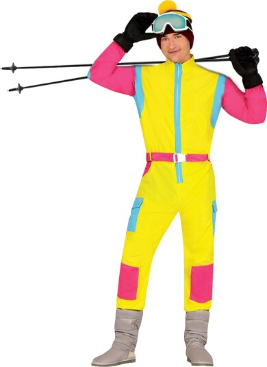 Fiestas Guirca 80-talls Skidress Rosa Gul Herre Kostyme Large 84184
