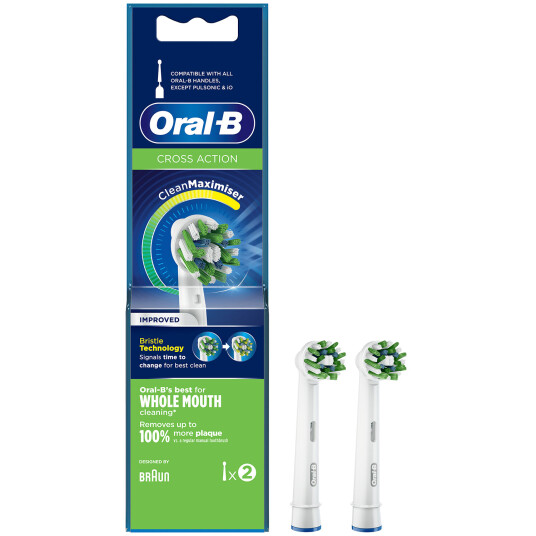 Oral B CrossAction CleanMaximiser Børstehoder 2 stk. Oral B CrossAction CleanMaximiser Børstehoder 2 stk.