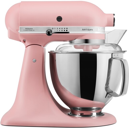 KitchenAid Artisan Kjøkkenmaskin 4,8L 300W Dried Rose med Eltekrok, Flatmikser & Visp