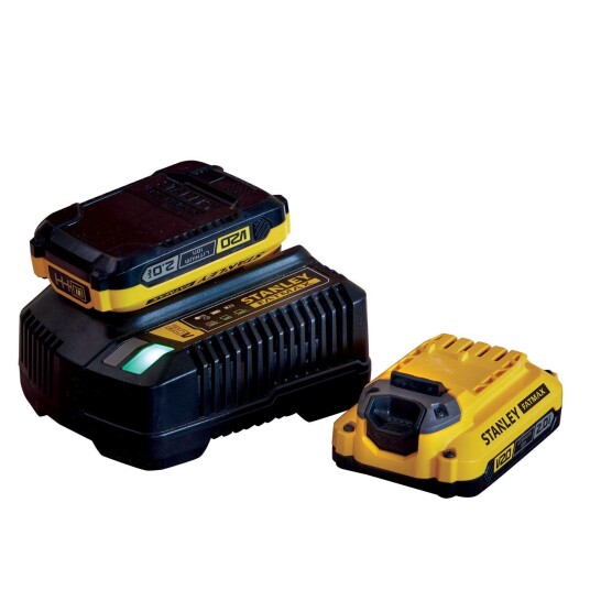Stanley FatMax V20 Ladepakke med 2x2Ah Batteri og Lader for Elektroverktøy