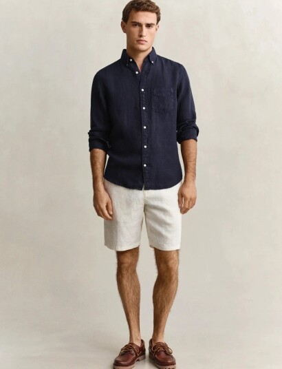 GANT Reg Linen Ds Shorts Cream XXL GANT Reg Linen Ds Shorts Cream XXL