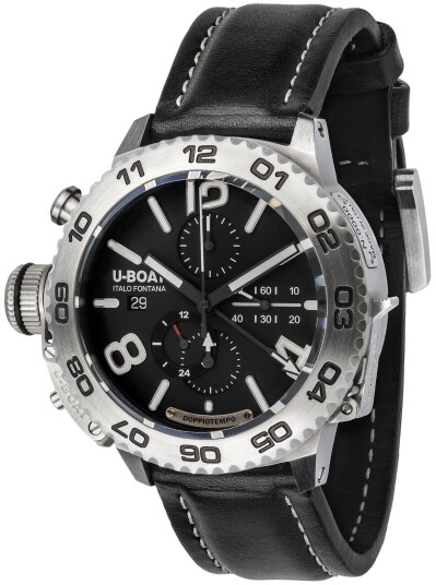 U Boat Herreklokke 9016 Classico Sort/Lær Ø46 mm
