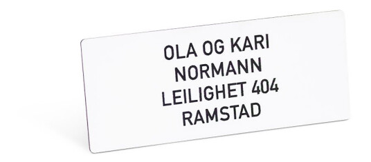Postkasseskilt lite hvit Postkasseskilt lite hvit
