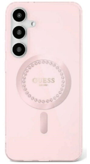 Guess HC Rhinestone Deksel for Samsung Galaxy S25   MagSafe Kompatibel Rosa