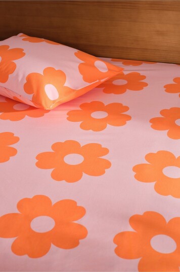 Jotex Stretchlaken Rosa/oransje WERNER 22156340323