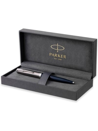 Parker 51 Ballpoint Pen  Midnight Blå Barrel with Chrome Trim  Medium Point with Svart Ink Refill  Gift Box