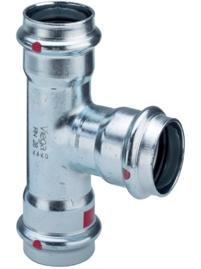 Viega Prestabo T-stykke 28 x 18 mm i Ulegert Stål for Vann