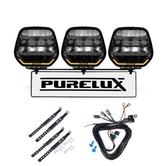 Ekstralys PURELUX Panther 7   Rund / 18 cm / 128W 3 stk   Komplett pakke