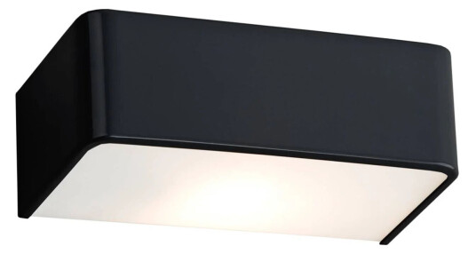 Euluna Vegglampe Rauma, svart, bredde 20 cm