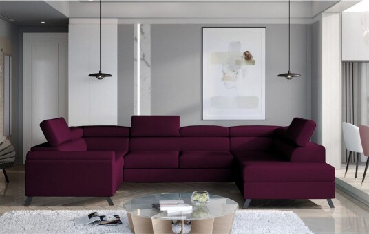Seksjon Eltap Escada 336x200x92 cm   Mat Velvet 68 Rød Høyre