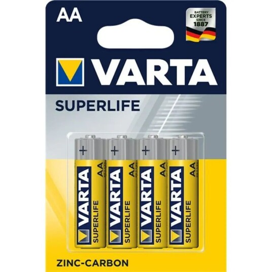 Varta Superlife 1,5V AA Karbonsink Batteri (4 pk) - Universale Batterier Varta Superlife 1,5V AA Karbonsink Batteri (4 pk) - Universale Batterier