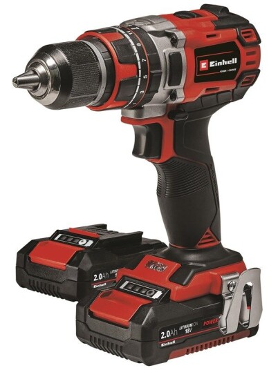 Einhell TE-CD 18/50 batteridrevet slagbormaskin 2x18 V/ 2,0 Ah-batteri og lader Einhell TE-CD 18/50 batteridrevet slagbormaskin 2x18 V/ 2,0 Ah-batteri og lader