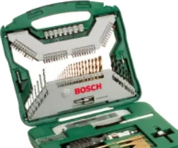 Bosch X-Line Titanium 100 Deler Skrutrekker- og Borspisssett for Tre og Metall