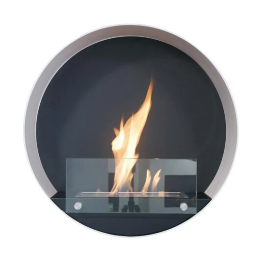 Scandiflames Delaware rund vegghengt biopeis Hvit Hvit Scandiflames Delaware rund vegghengt biopeis Hvit Hvit
