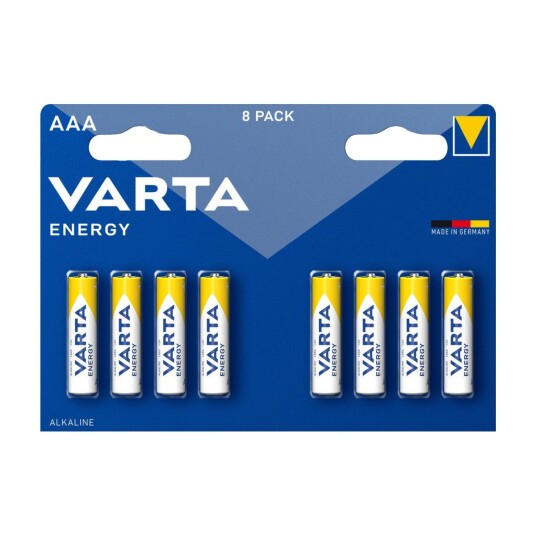 Varta Bli Energy AAA Alkalisk Batterier - 8 Stk for Høyt Energibehov