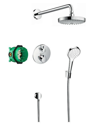 Hansgrohe Croma Select S Dusjpakke Komplett med hodedusj og hånddusj