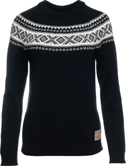 Dale Of Norway Women's Vågsøy Wool Sweater Black Offwhite M