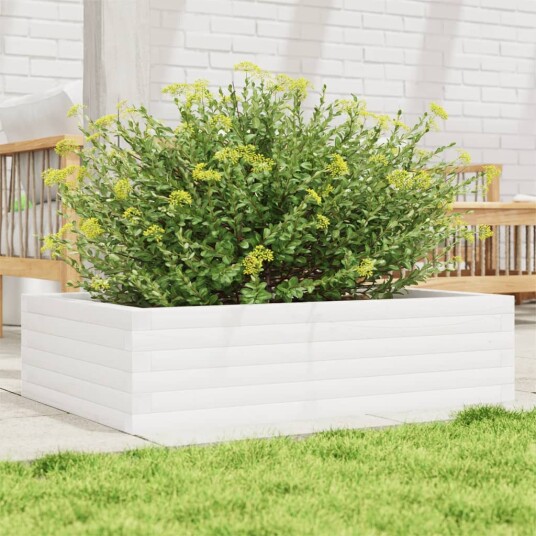 Hageplantekasse hvit 90x60x23 cm heltre furu