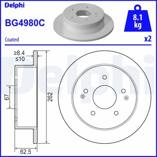 Bremseskive DELPHI BG4980C