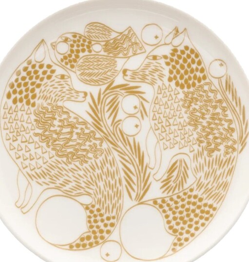 Marimekko Piirto Ketunmarja asjett White-bronsebrun, Ø13,5 cm