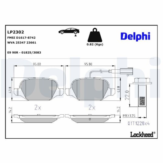 Bremseklosser DELPHI LP2302 Bremseklosser DELPHI LP2302